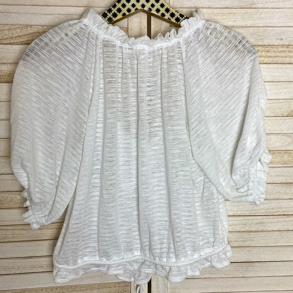 Free People Dorothy Puff-Sleeve Cropped Top. Size Large - Picture 8 of 12